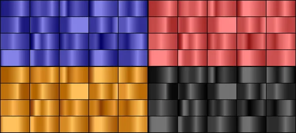 Ensemble Vectoriel Dégradés Métalliques Colorés — Image vectorielle