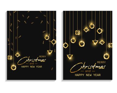 Mutlu Noeller ve yeni yıl kartı. Noel sancağı.