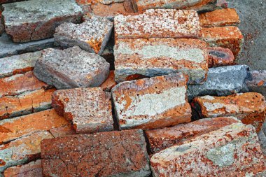 kırmızı tuğla yakın çekim yığını