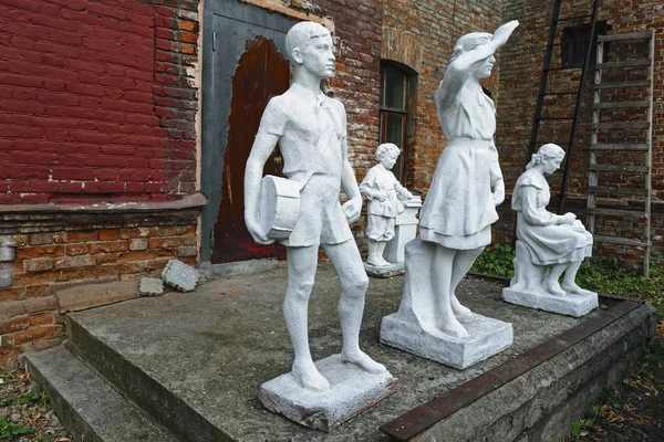 Old Park Sculptures Soviet Era Preparing Restoration Back Yard Historical — Stock Photo, Image