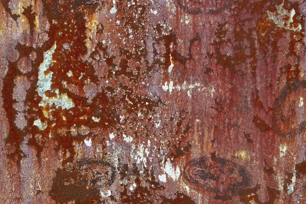 Textura Hierro Oxidado Pintura Agrietada Sobre Una Vieja Superficie Metálica —  Fotos de Stock