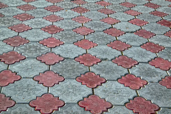 Текстура тротуарной плитки естественного фона. Коричнево-серый фон плиты каменной площади . — стоковое фото