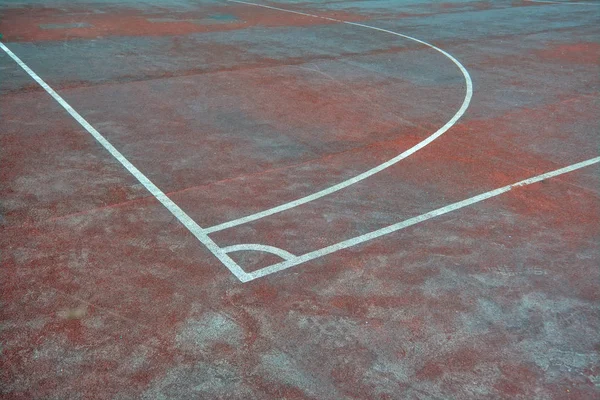 Artificial sports field with white lines markings close-up. — Stock Photo, Image