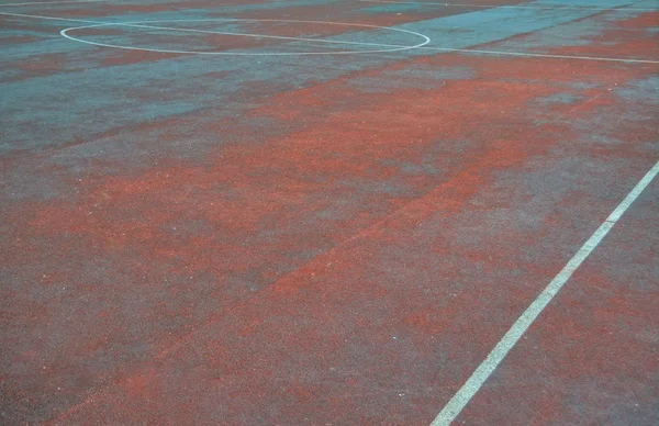 Artificial sports field with white lines markings close-up. — Stock Photo, Image