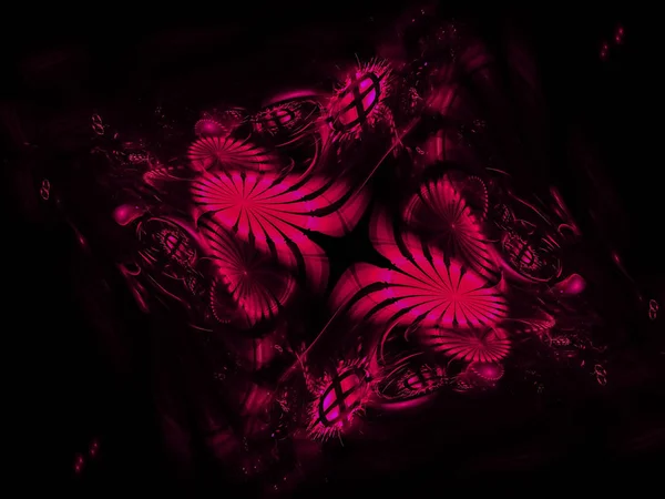 Fondo fractal abstracto digital. Formas fractales abstractas sobre fondo negro . — Foto de Stock