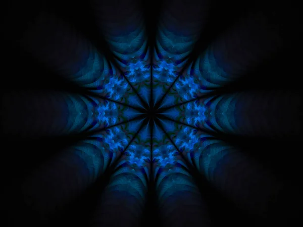 Fondo fractal abstracto digital. Formas fractales abstractas sobre fondo negro . — Foto de Stock