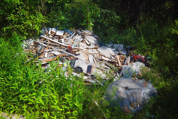 Unerlaubte Mülldeponie Wald Schlechte Ökologie — Stockfoto