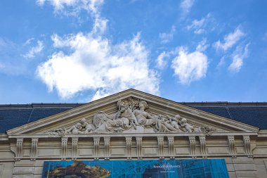 Paris, Fransa - 15 Eylül 2018: Paris 'teki Bank of France (Bank de France, 1880) binaları. Merkezi Paris 'te bulunan Fransa Bankası..