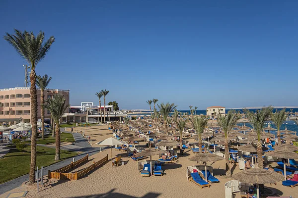 Χουργκάντα Αίγυπτος Δεκεμβρίου 2018 Παραλία Albatros Resort Είναι Πολυτελές All — Φωτογραφία Αρχείου