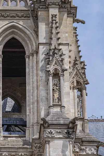 Amiens Gotik Katedrali Nin Parçası Basilique Cathedrale Notre Dame Amiens — Stok fotoğraf