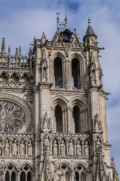 Amiens Gotik Katedrali Nin Parçası Basilique Cathedrale Notre Dame Amiens — Stok fotoğraf