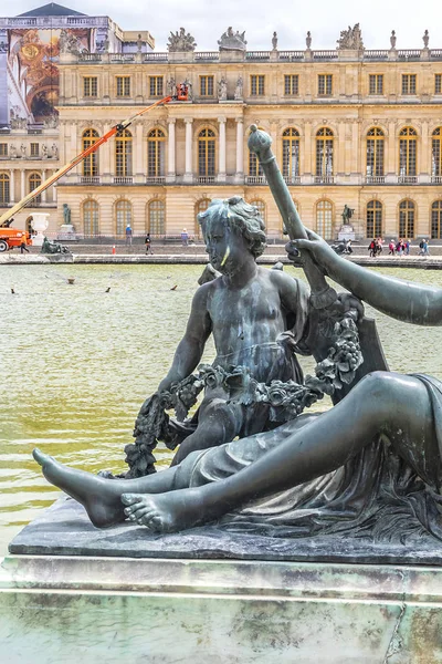 Versailles Francia Mayo 2019 Hermosa Escultura Bronce Antiguo Parterre Acuático — Foto de Stock