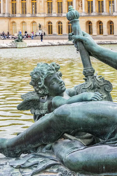 Versailles France May 2019 Beautiful Antique Bronze Sculpture Water Parterre Stock Image