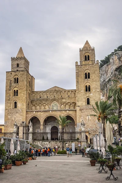 Cefalu Szicília Olaszország 2018 Szeptember Cefalu Katedrális Duomo Cefalu Római — Stock Fotó