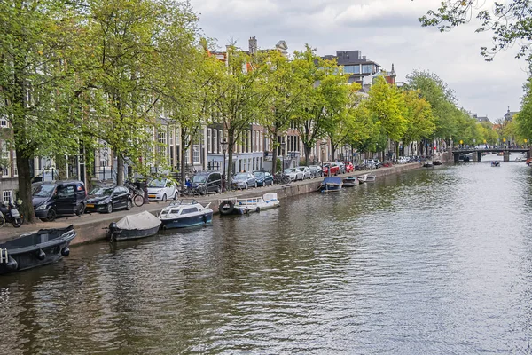 Amsterdam Paesi Bassi Agosto 2019 Bella Vista Sul Canale Lijnbaansgracht — Foto Stock