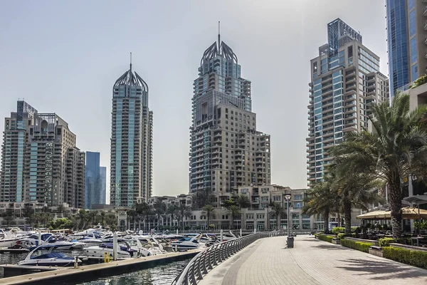 Dubai Uae July 2018 Modern Skyscrapers Embankment Famous Dubai Marina — Stock Fotó