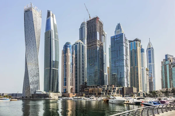 Dubai Uae July 2018 Modern Skyscrapers Embankment Famous Dubai Marina — Stock Fotó