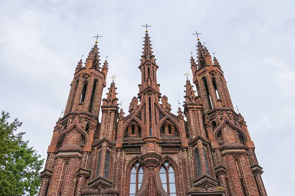 Red Brick Anne Church 1500 Flamboyant Gothic Brick Gothic Styles — Stock Photo, Image