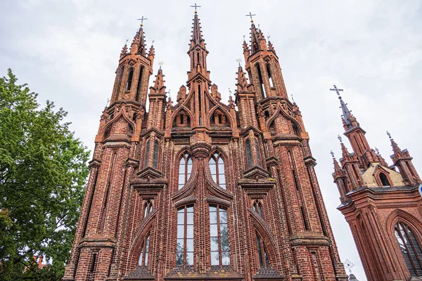 Red Brick Anne Church 1500 Flamboyant Gothic Brick Gothic Styles — Stock Photo, Image