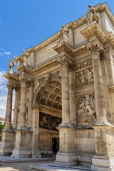 Porte Royale Puerta Real 1839 Arco Triunfal Marsella Francia Inscripción —  Fotos de Stock