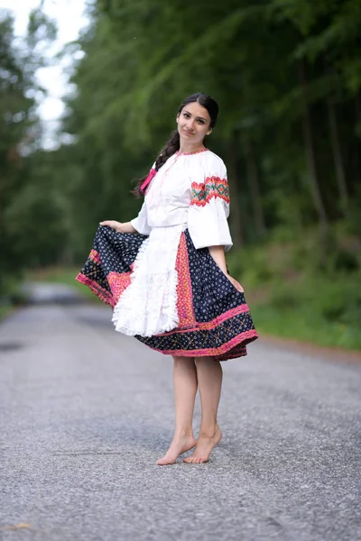 Folklore Eslovaco Bailarina Folclórica — Foto de Stock