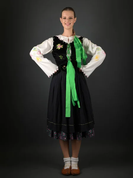 Tradycyjnymi Tancerz Folklor Słowacki — Zdjęcie stockowe