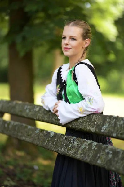 Słowackiego Folkloru Tancerz Kobieta — Zdjęcie stockowe