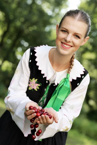 Slovakiska Folklore Dansare Kvinna — Stockfoto