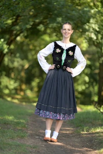 Slovakian Folklore Dancer Woman — Stock Photo, Image