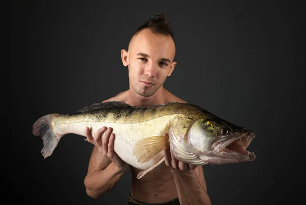 Pêche Pêcheur Trophée Zander — Photo