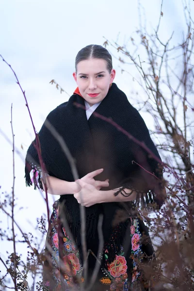 Folklore Eslovaco Traje Tradicional Chica Eslovaca — Foto de Stock