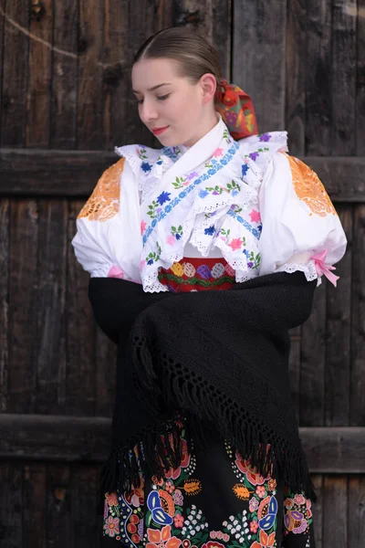 Slovakisk Folklore Traditionell Dräkt — Stockfoto