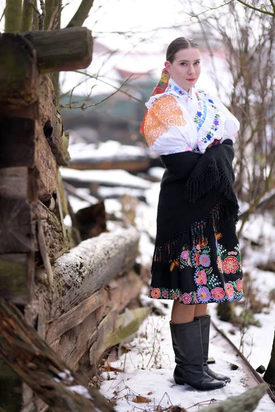 Folclore Eslovaco Traje Tradicional — Fotografia de Stock