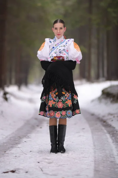 Slovakisk Folklore Traditionell Dräkt — Stockfoto