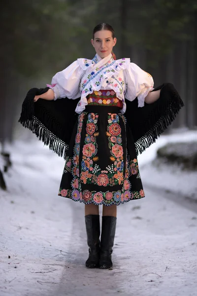 Folclore Eslovaco Traje Tradicional — Fotografia de Stock