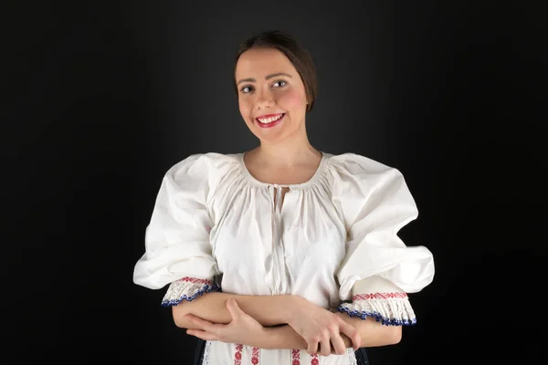 Slovak Folklor Geleneksel Kostüm Slovakça Kız — Stok fotoğraf