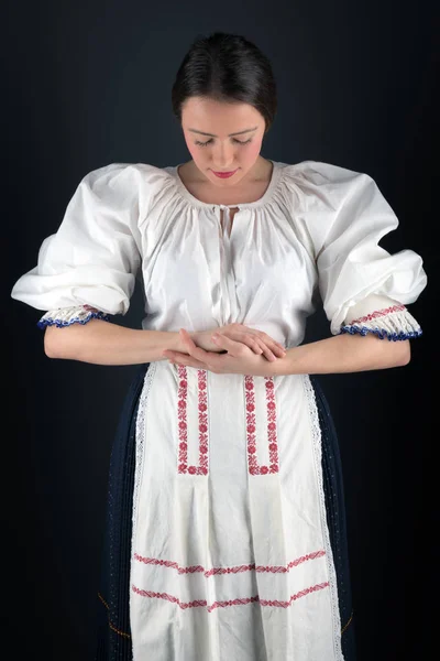Folklore Eslovaco Traje Tradicional Chica Eslovaca — Foto de Stock