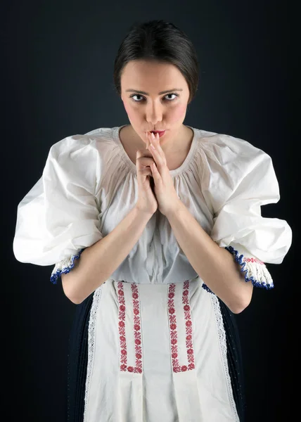 Folclore Eslovaco Traje Tradicional Menina Eslovaca — Fotografia de Stock