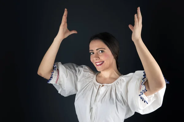 Folklore Eslovaco Traje Tradicional Chica Eslovaca —  Fotos de Stock