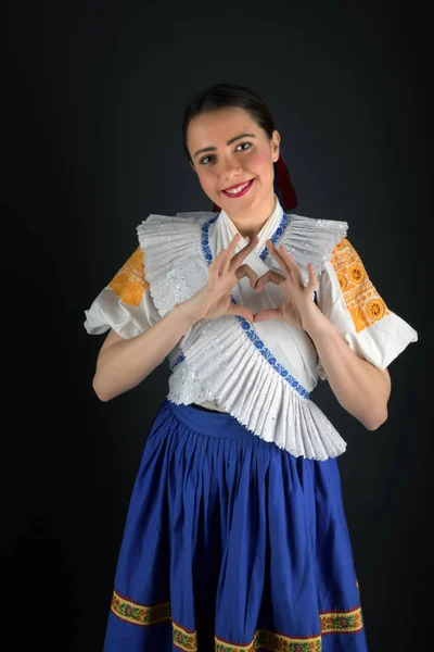 Folklore Eslovaco Traje Tradicional Chica Eslovaca —  Fotos de Stock
