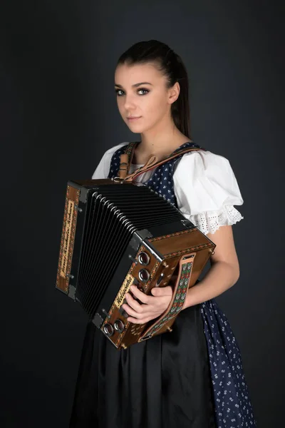 Young Beautiful Slovak Woman Traditional Costume — Stock Photo, Image