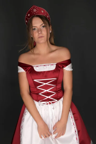 Porträt Einer Jungen Schönen Blonden Frau Studio — Stockfoto