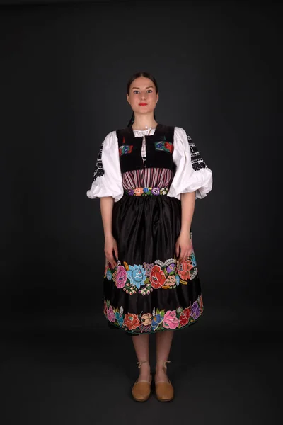 Slowakische Folklore Slowakisches Folklore Mädchen Studioporträt — Stockfoto