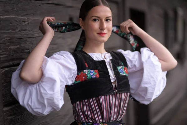 Folclore Slovacco Slovacca Ragazza Folklore — Foto Stock