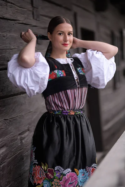 Slovenský Folklór Slovenské Folklorní Děvče — Stock fotografie