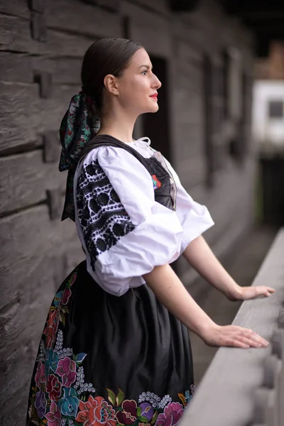 Folklor Słowacki Słowacka Dziewczyna Folkloru — Zdjęcie stockowe