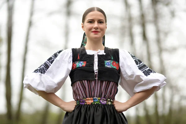 Folklore Slovaque Slovaque Fille Folklorique — Photo