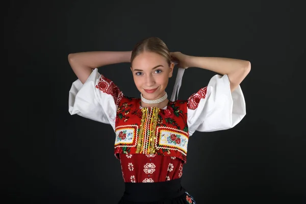 Slovenský Folklór Slovenské Folklorní Děvče — Stock fotografie