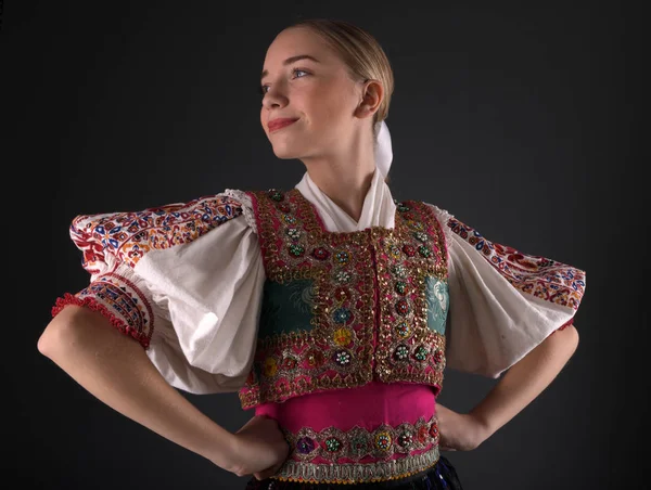 Slovenský Folklór Slovenské Folklorní Děvče — Stock fotografie