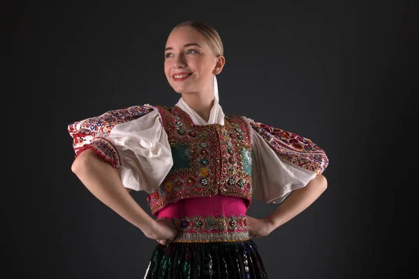 Folklor Słowacki Słowacka Dziewczyna Folkloru — Zdjęcie stockowe